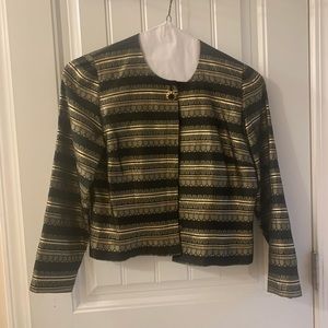Jacqueline Ferrar Black and Gold Dress Jacket